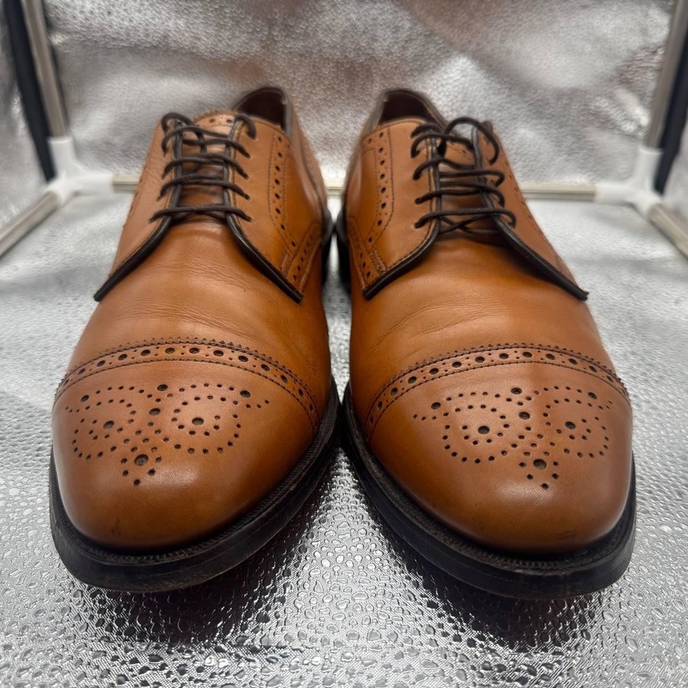 Allen Edmonds Sanford 5267 Walnut Brown Leather Cap Toe Derby Shoes Men 10.5 USA - Picture 5 of 14